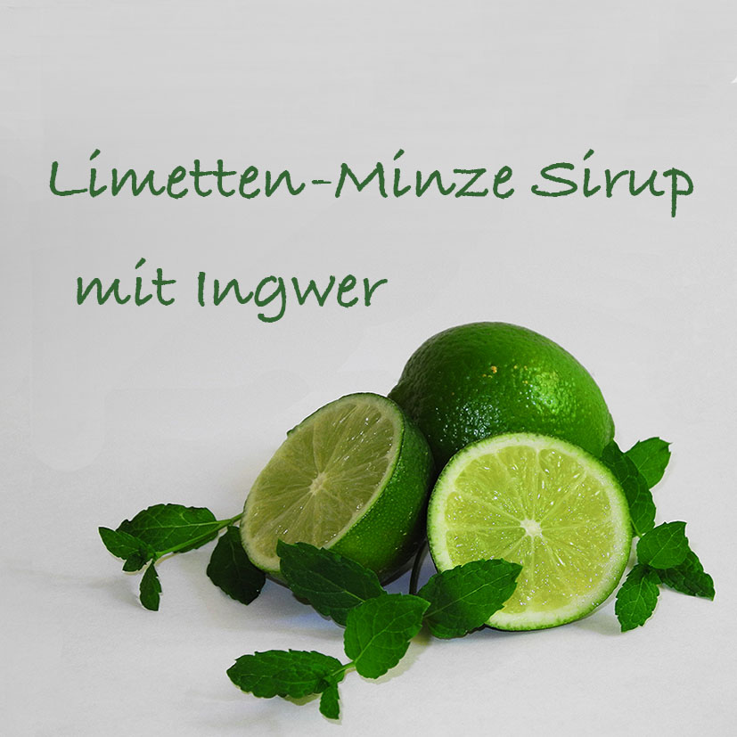 Limetten-Minze Sirup mit Ingwer